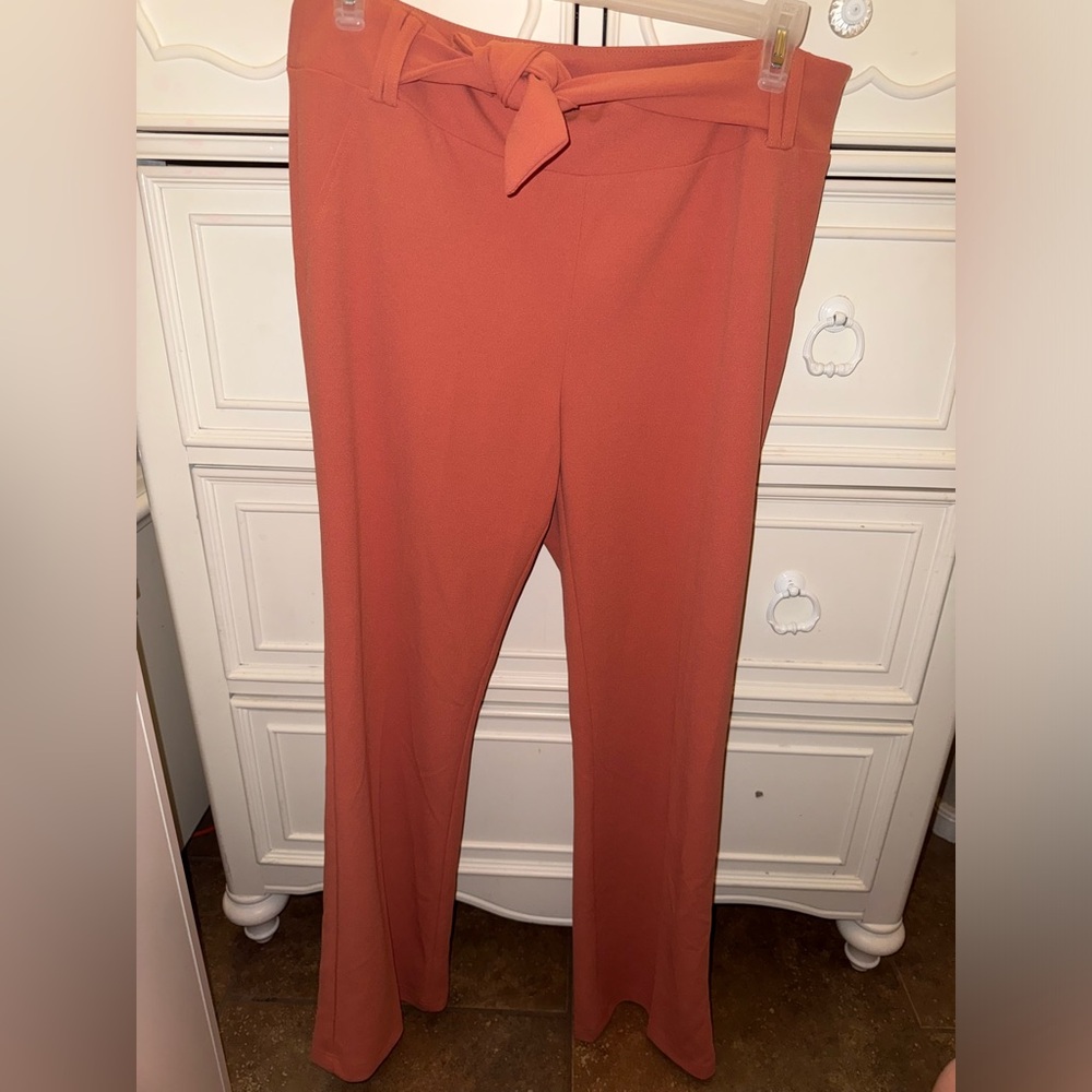 Women’s Wide Leg Peachy Coral Dressy Pants